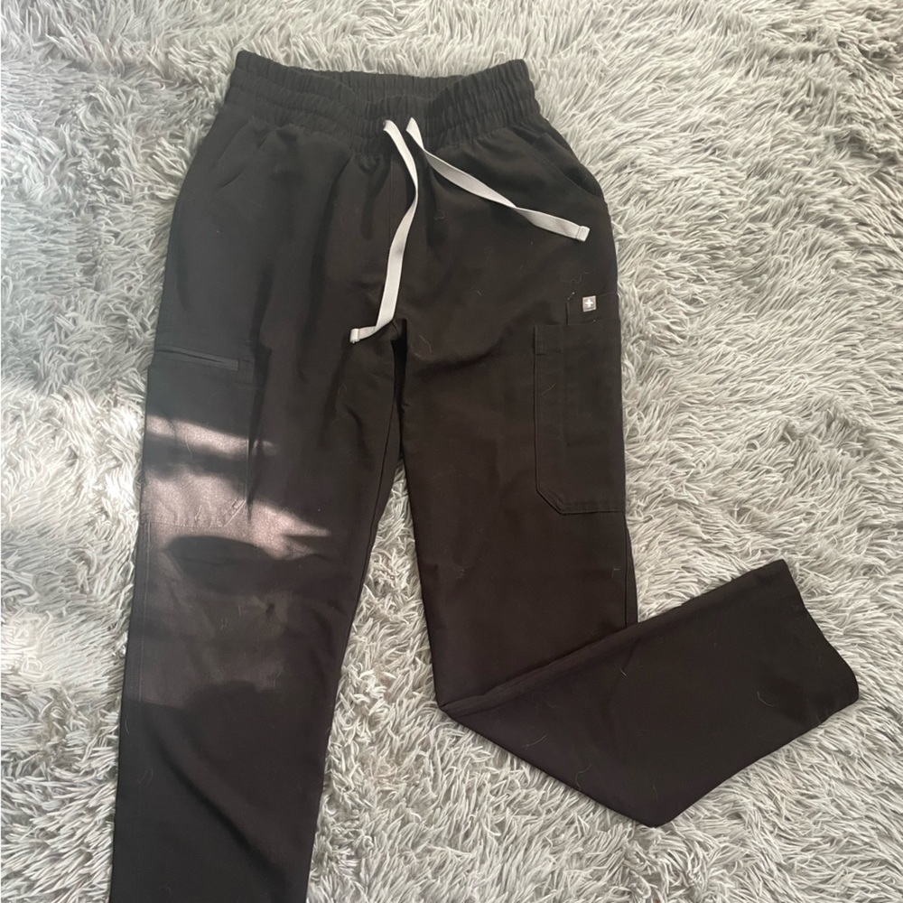 Figs XS Black Slim Fit Scrub Pnats